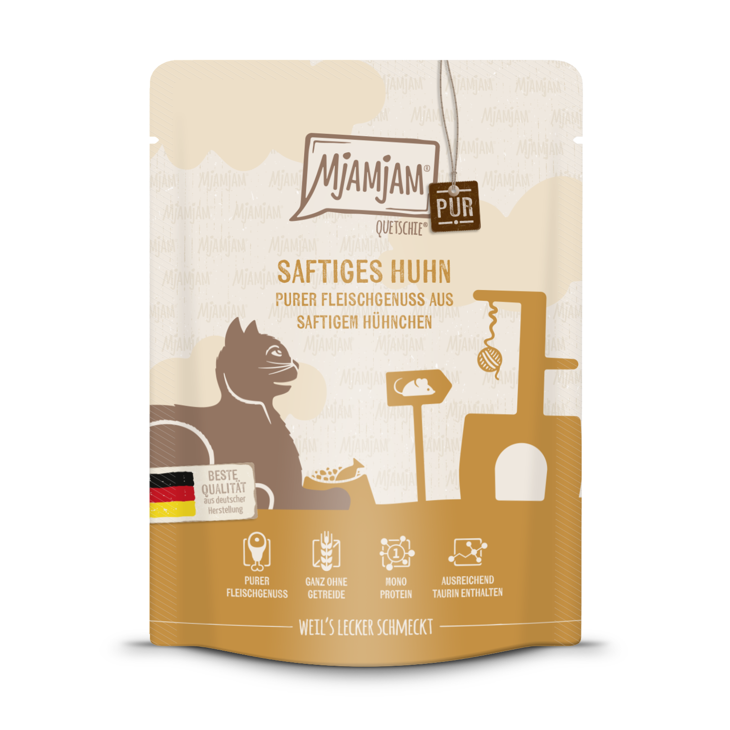 Artikel mit dem Namen MjAMjAM - Katze - purer Fleischgenuss - saftiges Hühnchen im Shop von zoo.de , dem Onlineshop für nachhaltiges Hundefutter und Katzenfutter.