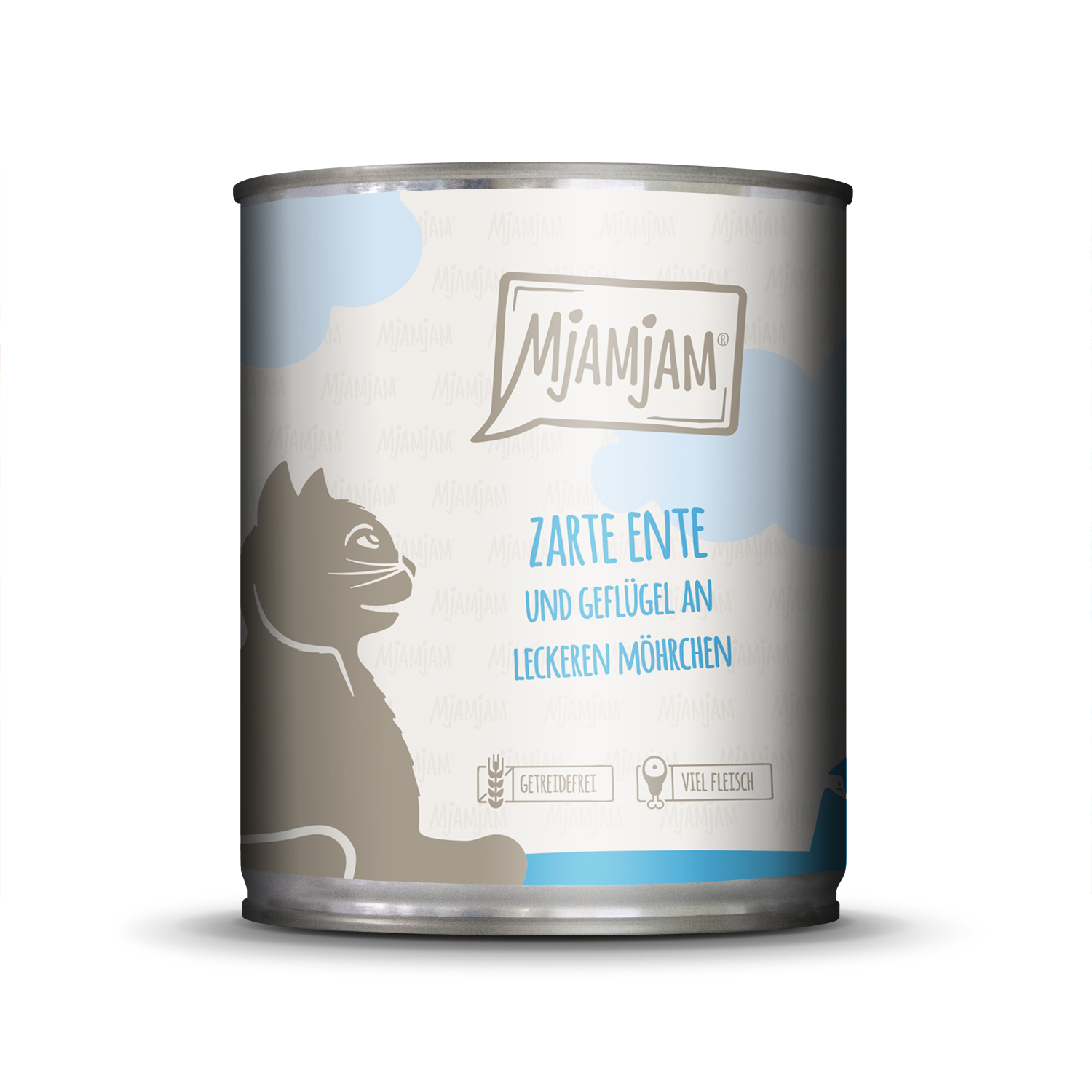 Artikel mit dem Namen MjAMjAM - Katze - zarte Ente & Geflügel an leckeren Möhrchen im Shop von zoo.de , dem Onlineshop für nachhaltiges Hundefutter und Katzenfutter.