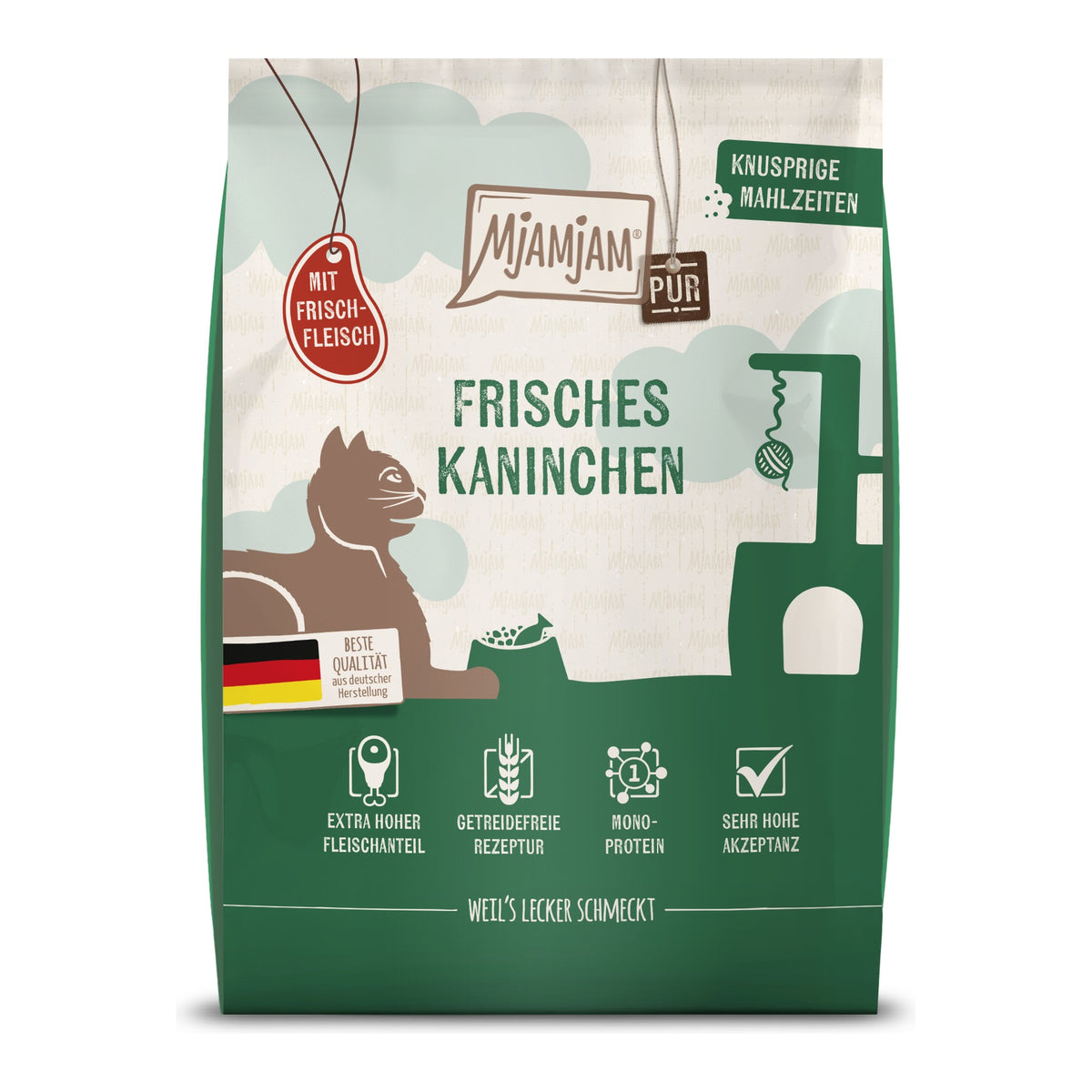 MjAMjAM Knusprige Mahlzeiten Pur Frisches Kaninchen, Trockenfutter für Katzen im 300-g-Beutel