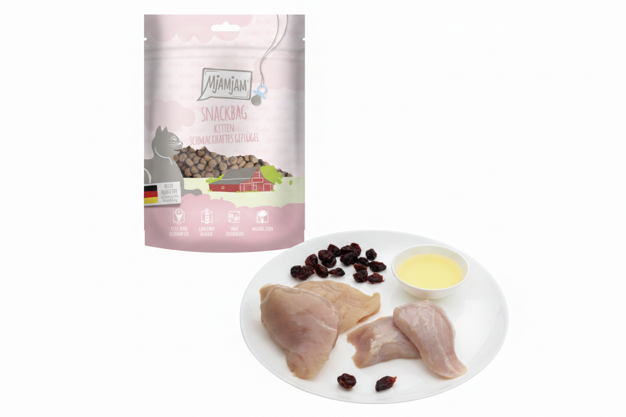 MjAMjAM Snackbag Kitten schmackhaftes Geflügel, 125 g