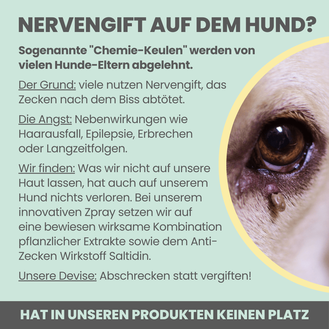 Artikel mit dem Namen Noms+ Zpray für Hunde gegen Zecken, Flöhe, Milben & Mücken im Shop von zoo.de , dem Onlineshop für nachhaltiges Hundefutter und Katzenfutter.