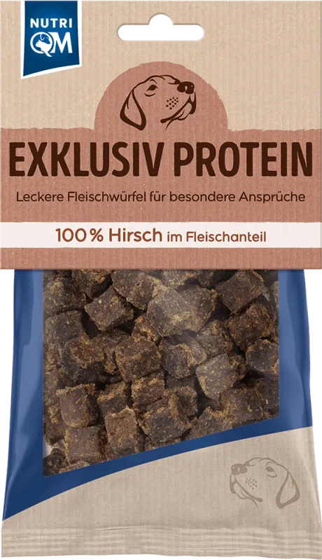 Artikel mit dem Namen NutriQM Hund Exklusiv Protein Hirsch im Shop von zoo.de , dem Onlineshop für nachhaltiges Hundefutter und Katzenfutter.