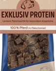 Artikel mit dem Namen NutriQM Hund Exklusiv Protein Pferd im Shop von zoo.de , dem Onlineshop für nachhaltiges Hundefutter und Katzenfutter.