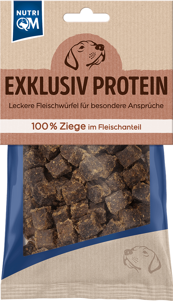 Artikel mit dem Namen NutriQM Hund Exklusiv Protein Ziege im Shop von zoo.de , dem Onlineshop für nachhaltiges Hundefutter und Katzenfutter.