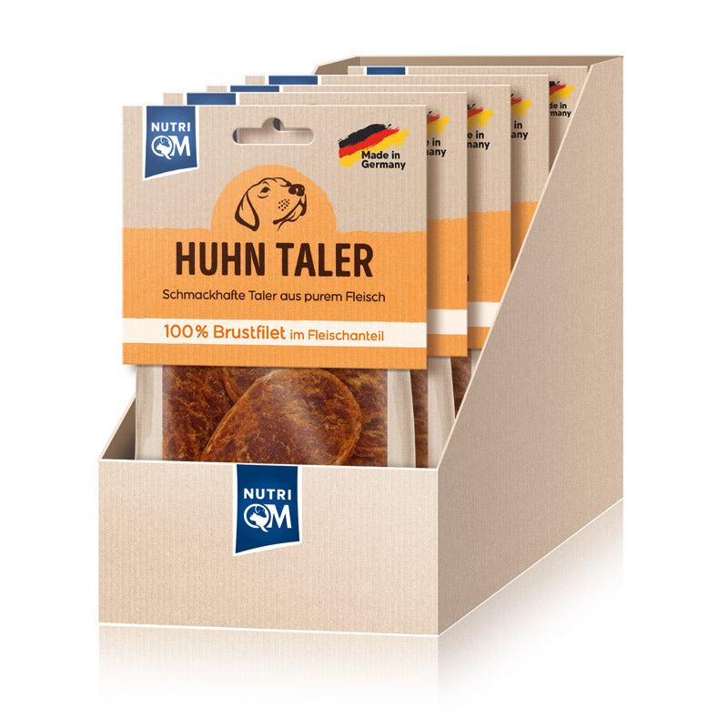 Artikel mit dem Namen NutriQM Hund Huhn Taler aus Brustfilet im Shop von zoo.de , dem Onlineshop für nachhaltiges Hundefutter und Katzenfutter.