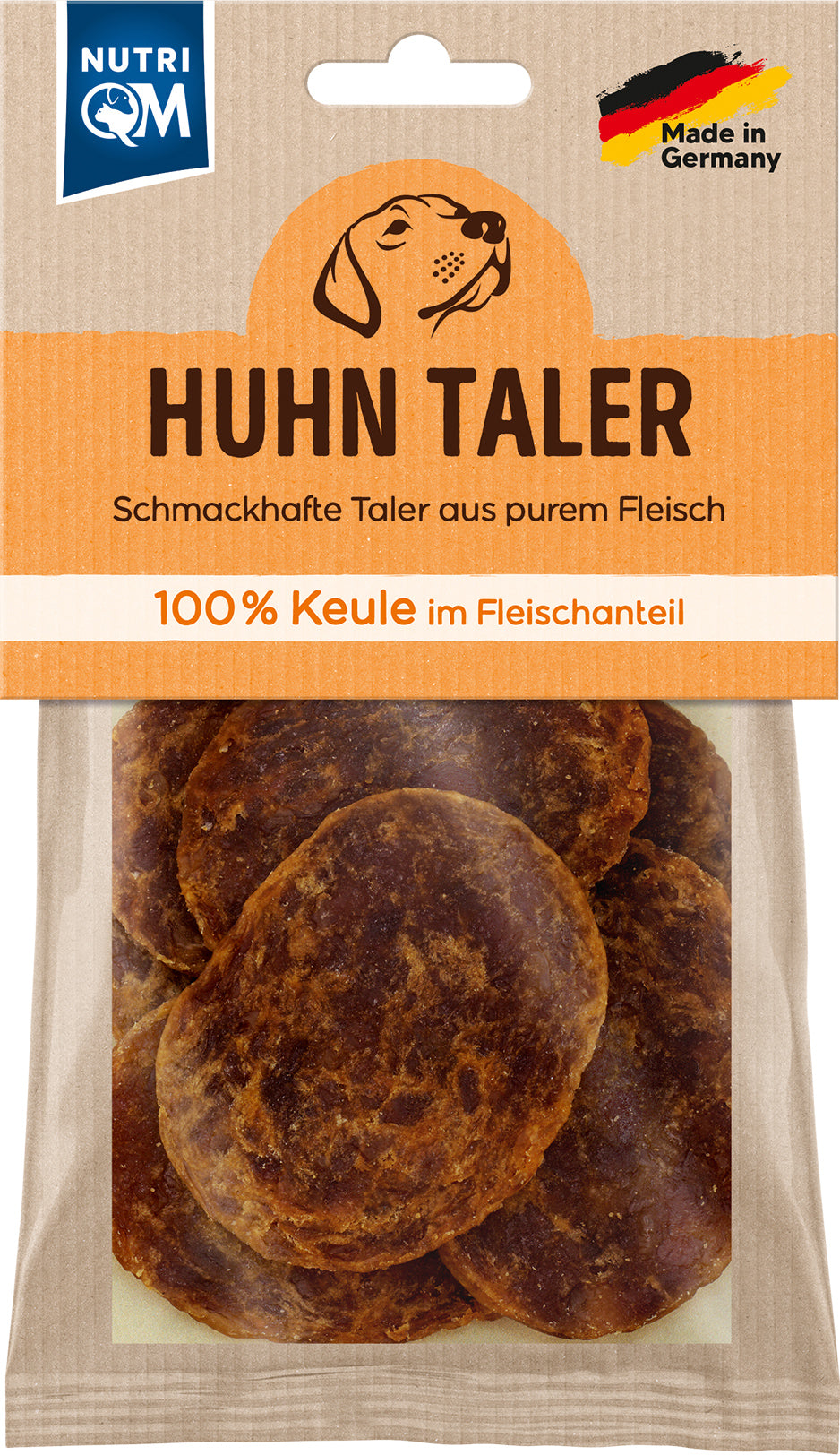 Artikel mit dem Namen NutriQM Hund Huhn Taler aus Keule im Shop von zoo.de , dem Onlineshop für nachhaltiges Hundefutter und Katzenfutter.