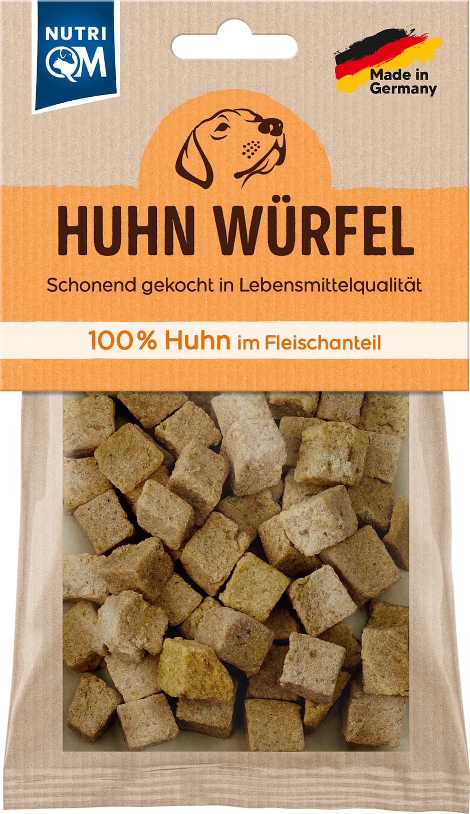 Artikel mit dem Namen NutriQM Hund Huhn Würfel im Shop von zoo.de , dem Onlineshop für nachhaltiges Hundefutter und Katzenfutter.