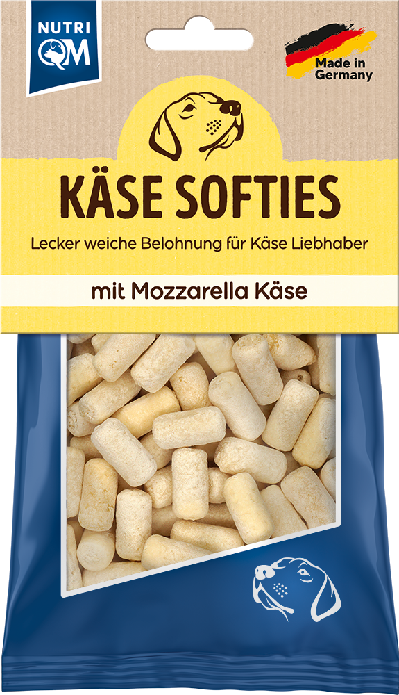 Artikel mit dem Namen NutriQM Hund Käse Softis Mozarella im Shop von zoo.de , dem Onlineshop für nachhaltiges Hundefutter und Katzenfutter.