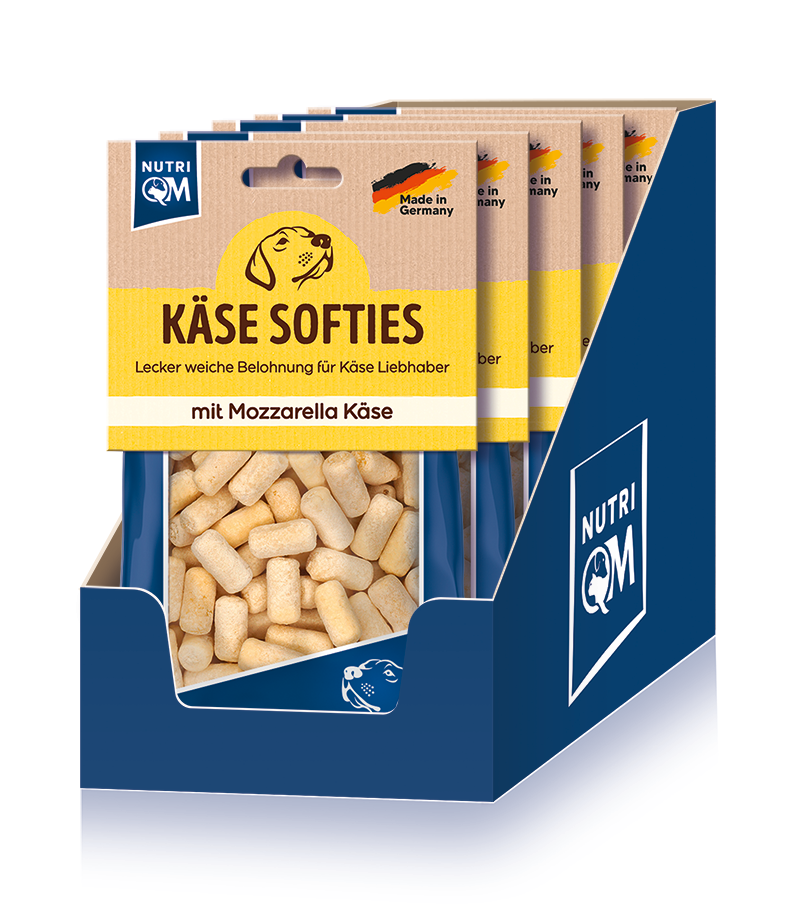 Artikel mit dem Namen NutriQM Hund Käse Softis Mozarella im Shop von zoo.de , dem Onlineshop für nachhaltiges Hundefutter und Katzenfutter.