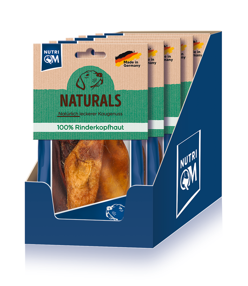 Artikel mit dem Namen NutriQM Hund Naturals Rinderkopfhaut im Shop von zoo.de , dem Onlineshop für nachhaltiges Hundefutter und Katzenfutter.