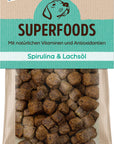 Artikel mit dem Namen NutriQM Hund Superfoods Spirulina & Lachsöl im Shop von zoo.de , dem Onlineshop für nachhaltiges Hundefutter und Katzenfutter.