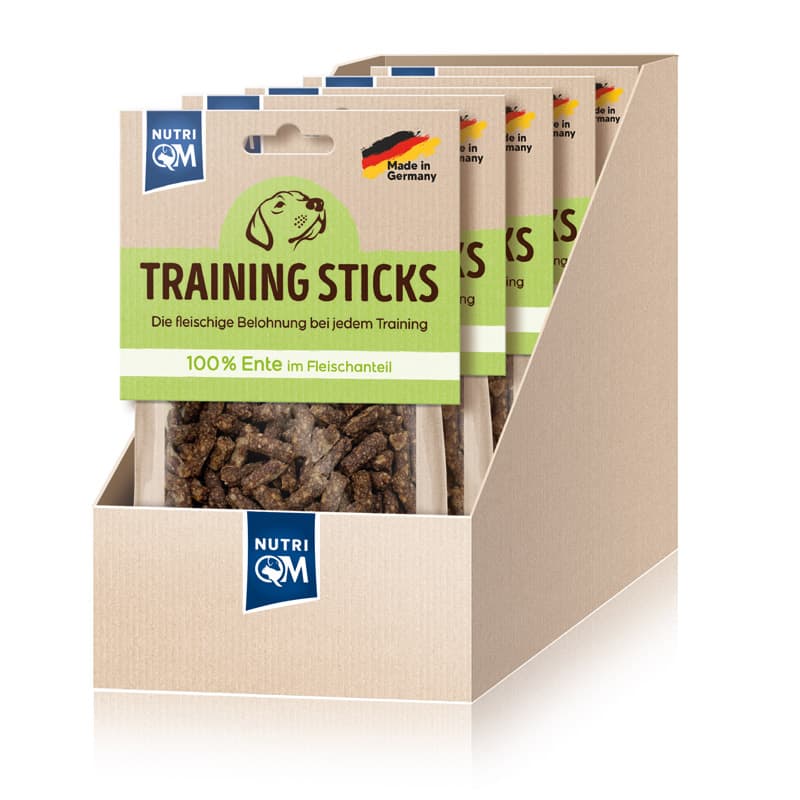 Artikel mit dem Namen NutriQM Hund Training Sticks Ente im Shop von zoo.de , dem Onlineshop für nachhaltiges Hundefutter und Katzenfutter.