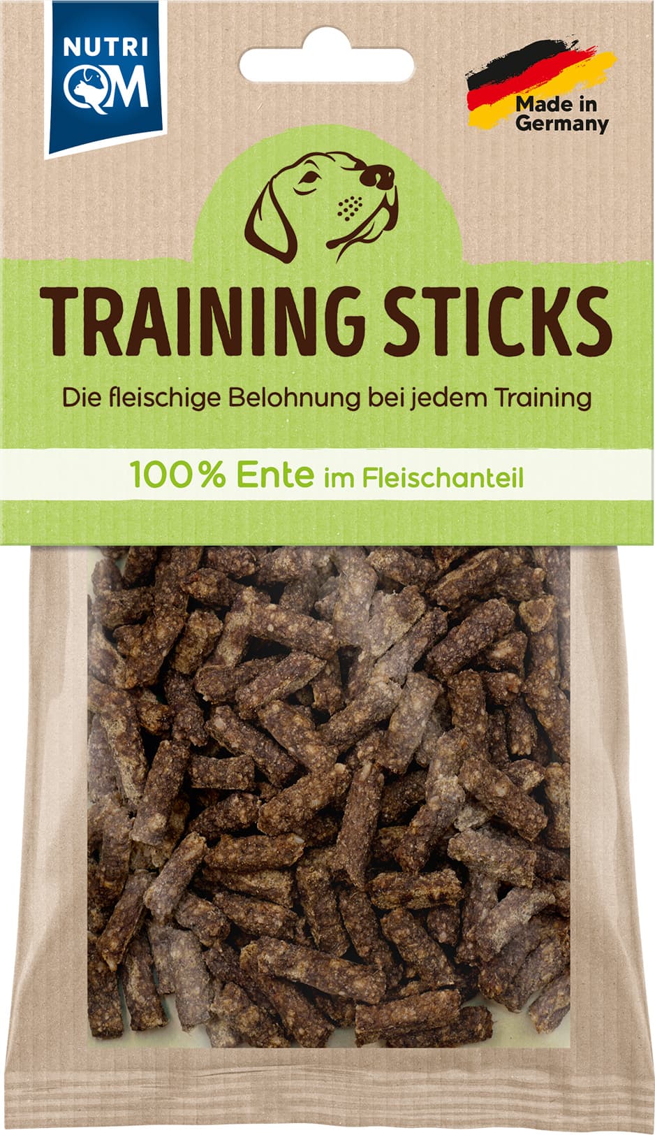 Artikel mit dem Namen NutriQM Hund Training Sticks Ente im Shop von zoo.de , dem Onlineshop für nachhaltiges Hundefutter und Katzenfutter.