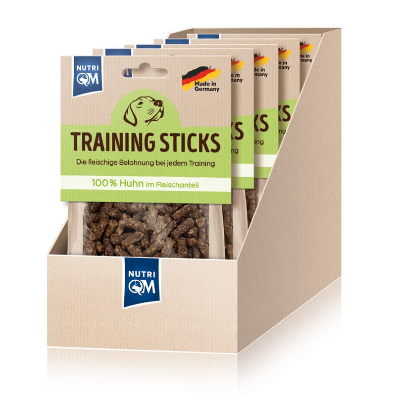 Artikel mit dem Namen NutriQM Hund Training Sticks Huhn im Shop von zoo.de , dem Onlineshop für nachhaltiges Hundefutter und Katzenfutter.