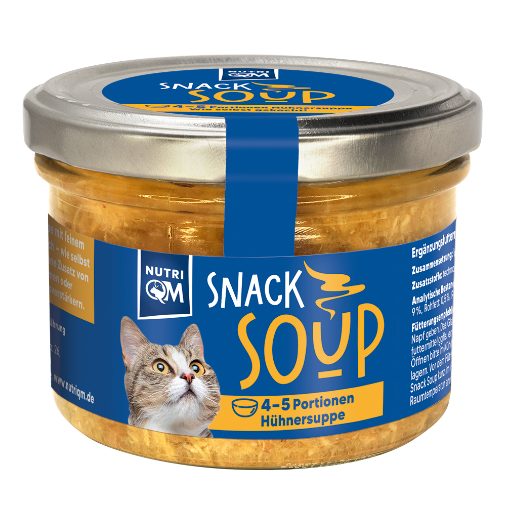 Artikel mit dem Namen NutriQM Katze Snack Soup Huhn im Shop von zoo.de , dem Onlineshop für nachhaltiges Hundefutter und Katzenfutter.