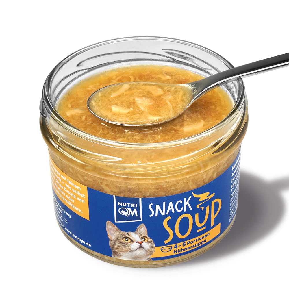 Artikel mit dem Namen NutriQM Katze Snack Soup Huhn im Shop von zoo.de , dem Onlineshop für nachhaltiges Hundefutter und Katzenfutter.