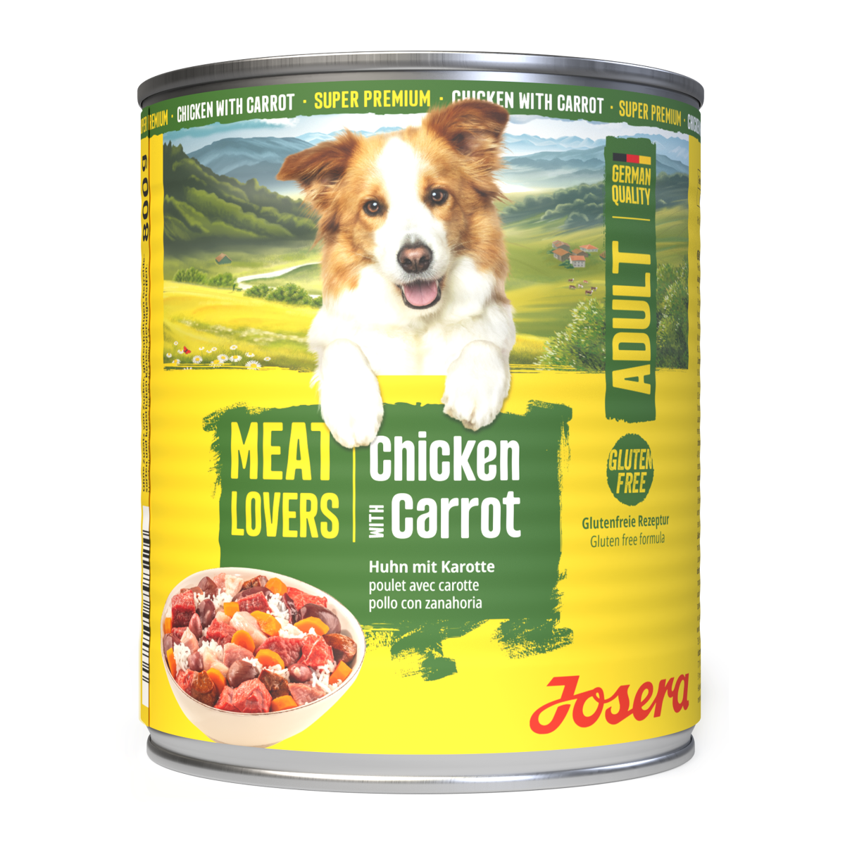 Josera Meat Lovers Menu Chicken &amp; Carrot Hundenassfutter, 800-g-Dose