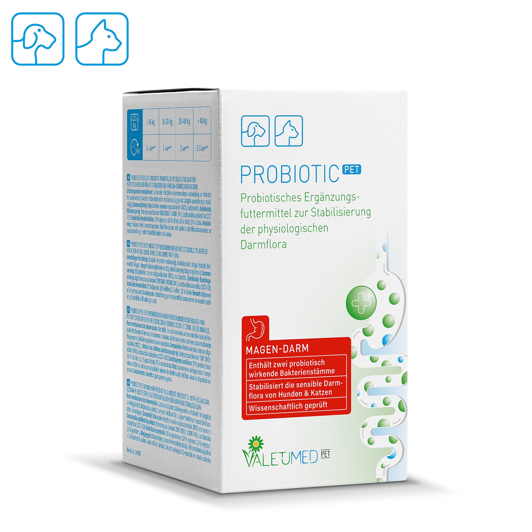Valetumed Probiotic Pet Pulver für Hunde und Katzen, 60 g