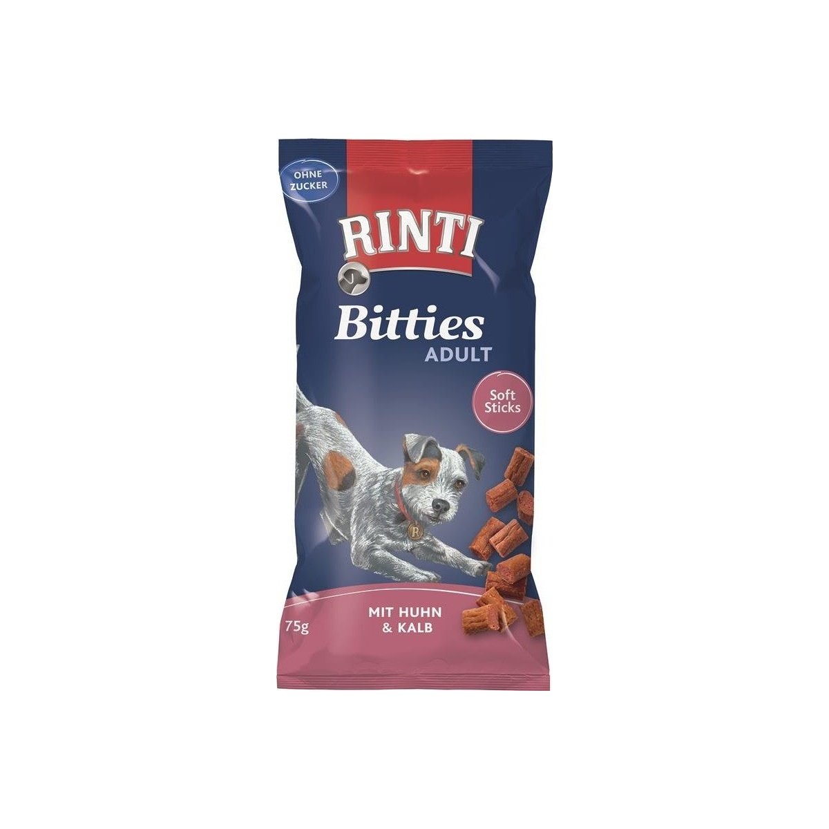 Artikel mit dem Namen Rinti Snack Bitties Huhn & Kalb im Shop von zoo.de , dem Onlineshop für nachhaltiges Hundefutter und Katzenfutter.