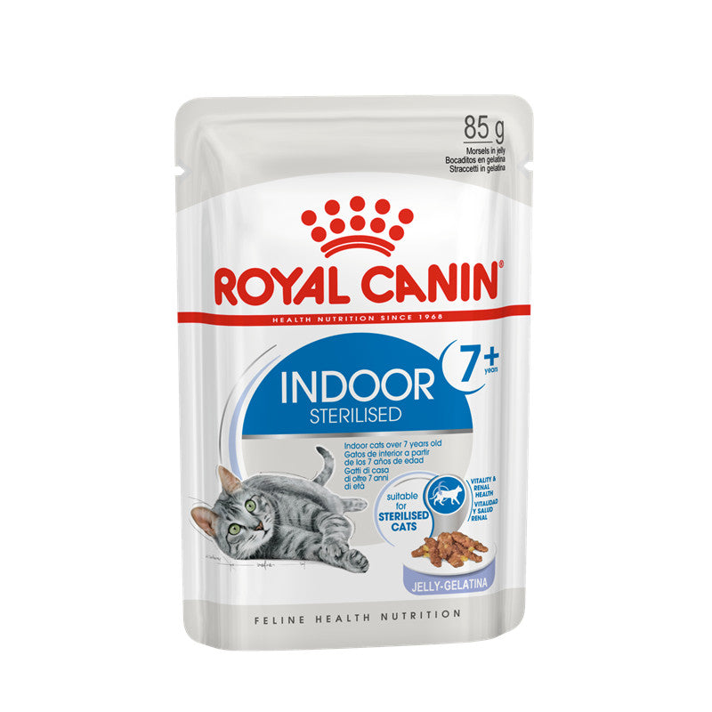 Royal Canin Katze Feline Health Nutrition Indoor 7+ Sterilised in Gelee, 12 x 85 g