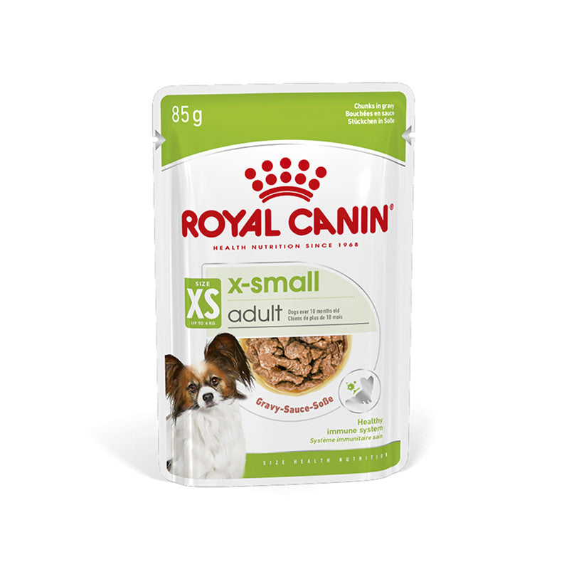 Royal Canin Hund X-SMALL Adult Feuchtnahrung als Häppchen in Soße (>10. Lebensmonat), 12 x 85 g