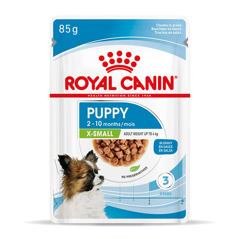 Royal Canin Hund X-SMALL Puppy Feuchtnahrung für sehr kleine Hundewelpen (<10. Lebensmonat), 12 x 85 g