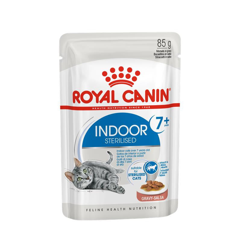 Royal Canin Katze Feline Health Nutrition Indoor 7+ Sterilised in Sauce, 12 x 85 g