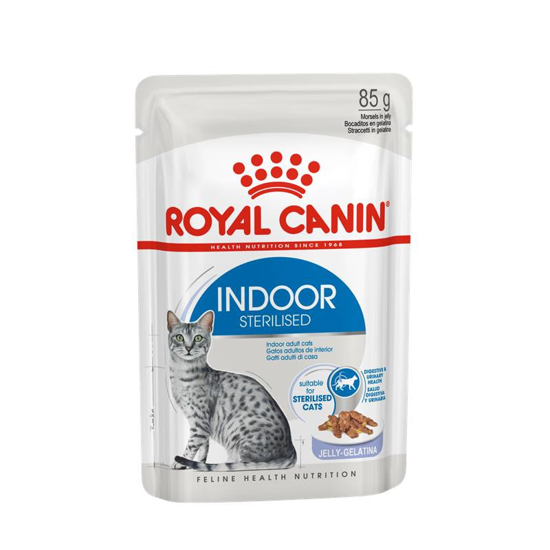 Royal Canin Katze Feline Health Nutrition Indoor Sterilised in Gelee, 12 x 85 g