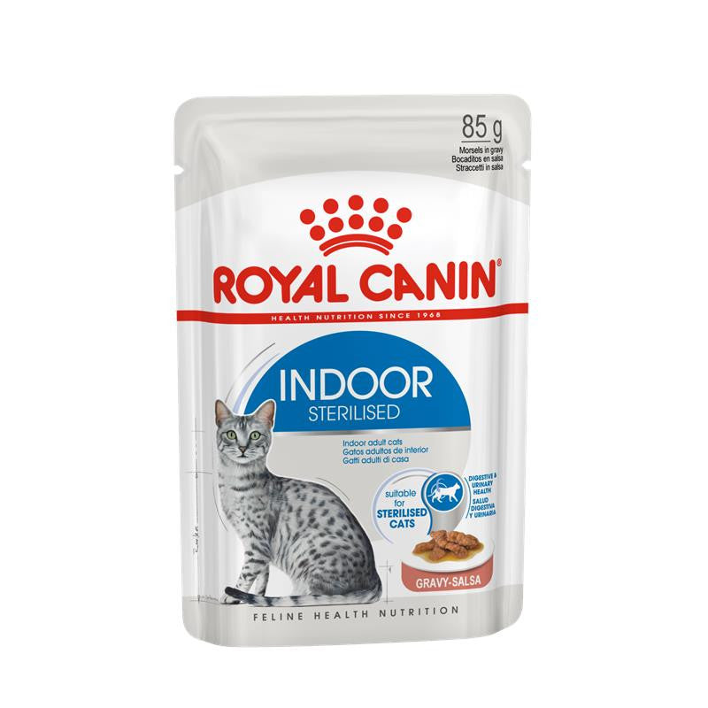 Royal Canin Katze Feline Health Nutrition Indoor Sterilised in Sauce, 12 x 85 g