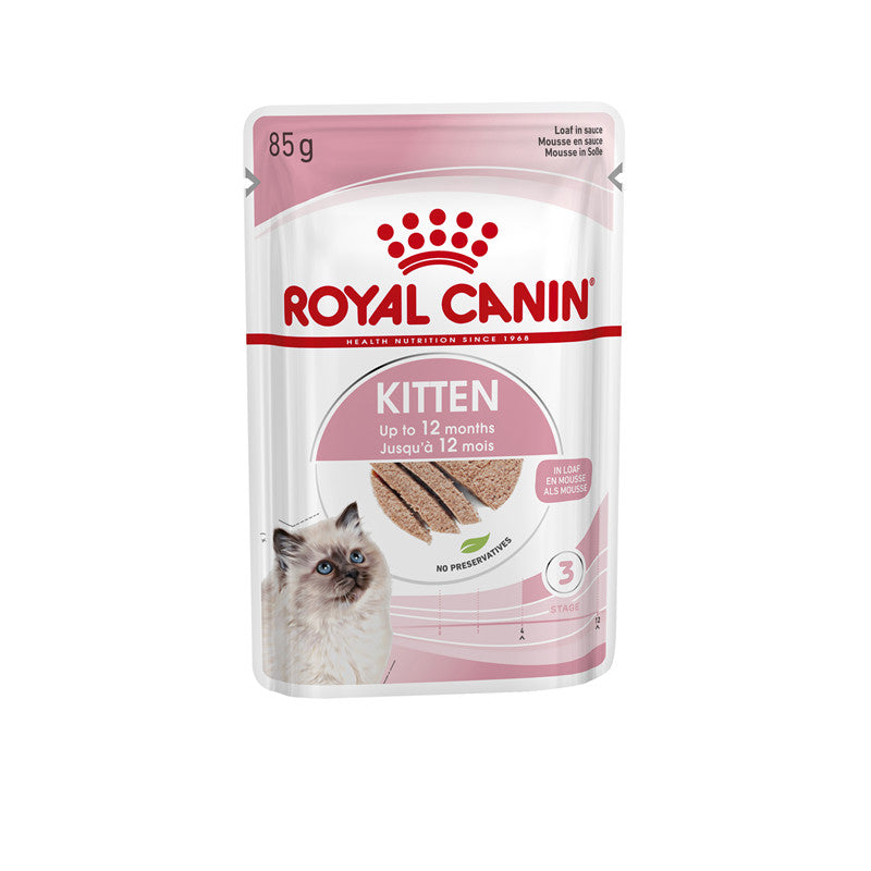 Royal Canin Katze Feline Health Nutrition Kitten in Mousse Frischebeutel, 12 x 85 g