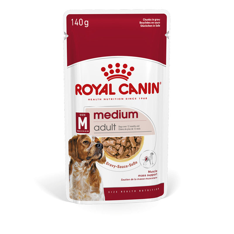 Royal Canin Hund Size Health Nutrition Medium Adult Frischebeutel, 10 x 140 g