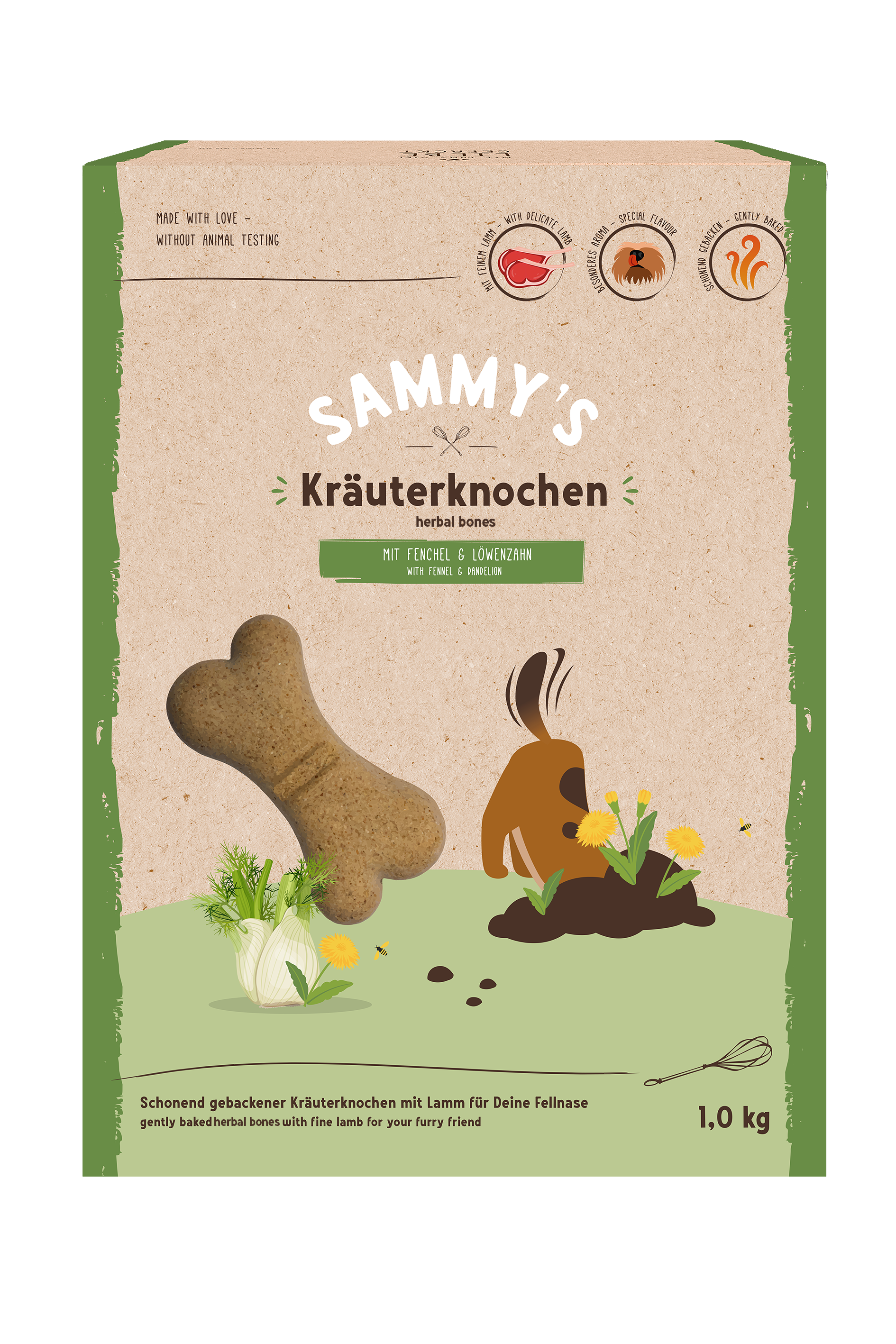 Artikel mit dem Namen Sammy&#39;s Kräuterknochen im Shop von zoo.de , dem Onlineshop für nachhaltiges Hundefutter und Katzenfutter.