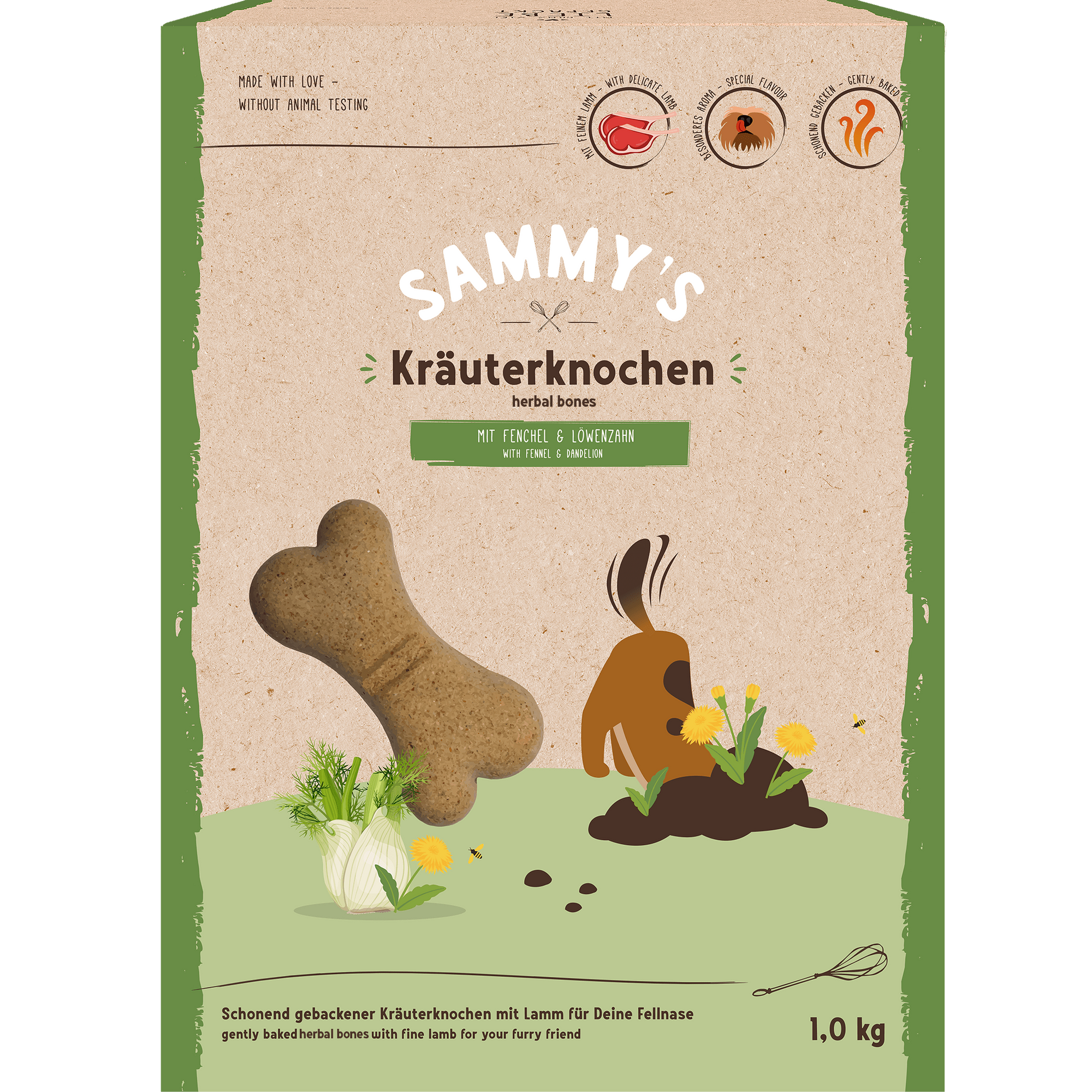 Artikel mit dem Namen Sammy's Kräuterknochen im Shop von zoo.de , dem Onlineshop für nachhaltiges Hundefutter und Katzenfutter.