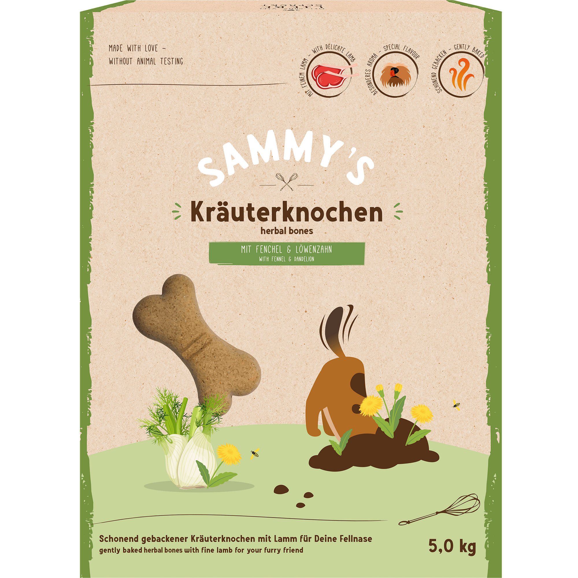 Artikel mit dem Namen Sammy's Kräuterknochen im Shop von zoo.de , dem Onlineshop für nachhaltiges Hundefutter und Katzenfutter.
