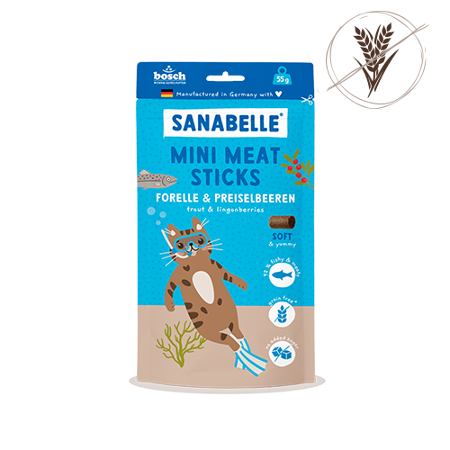 Sanabelle Mini Meat Sticks Forelle &amp; Preiselbeeren