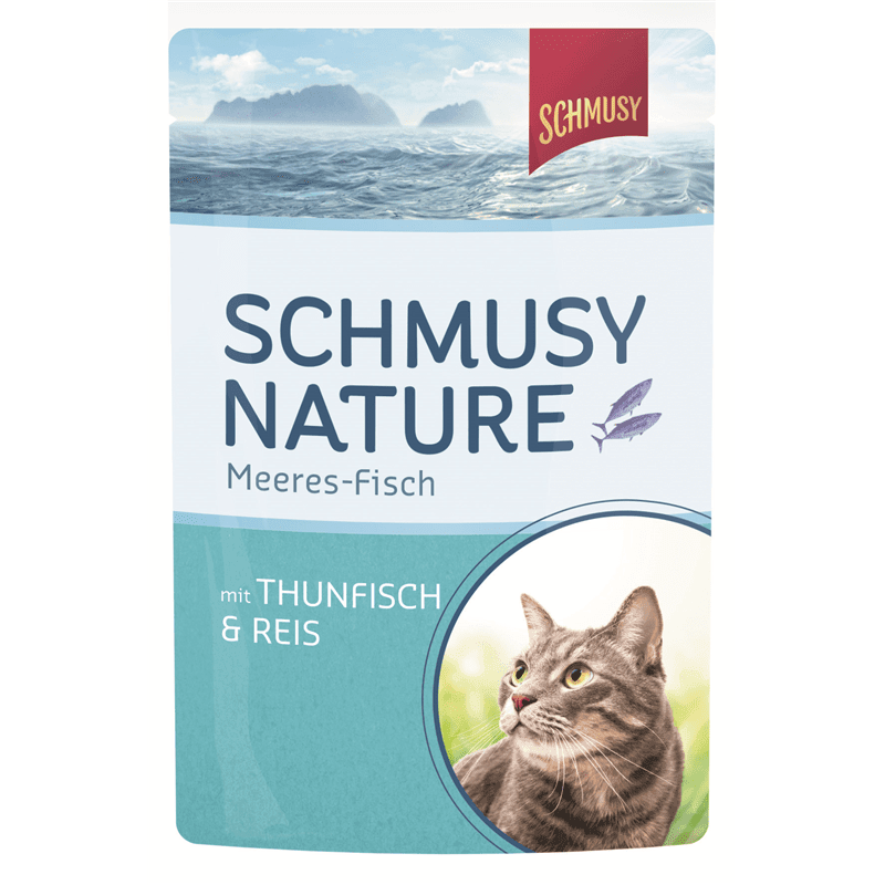 Artikel mit dem Namen Schmusy Thunfisch mit Reis im Shop von zoo.de , dem Onlineshop für nachhaltiges Hundefutter und Katzenfutter.