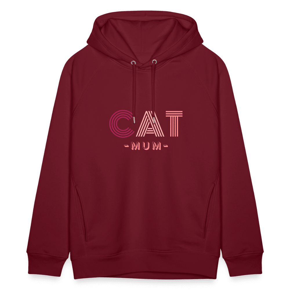 "CAT MOM" | Frauen Bio-Hoodie - Burgunderrot