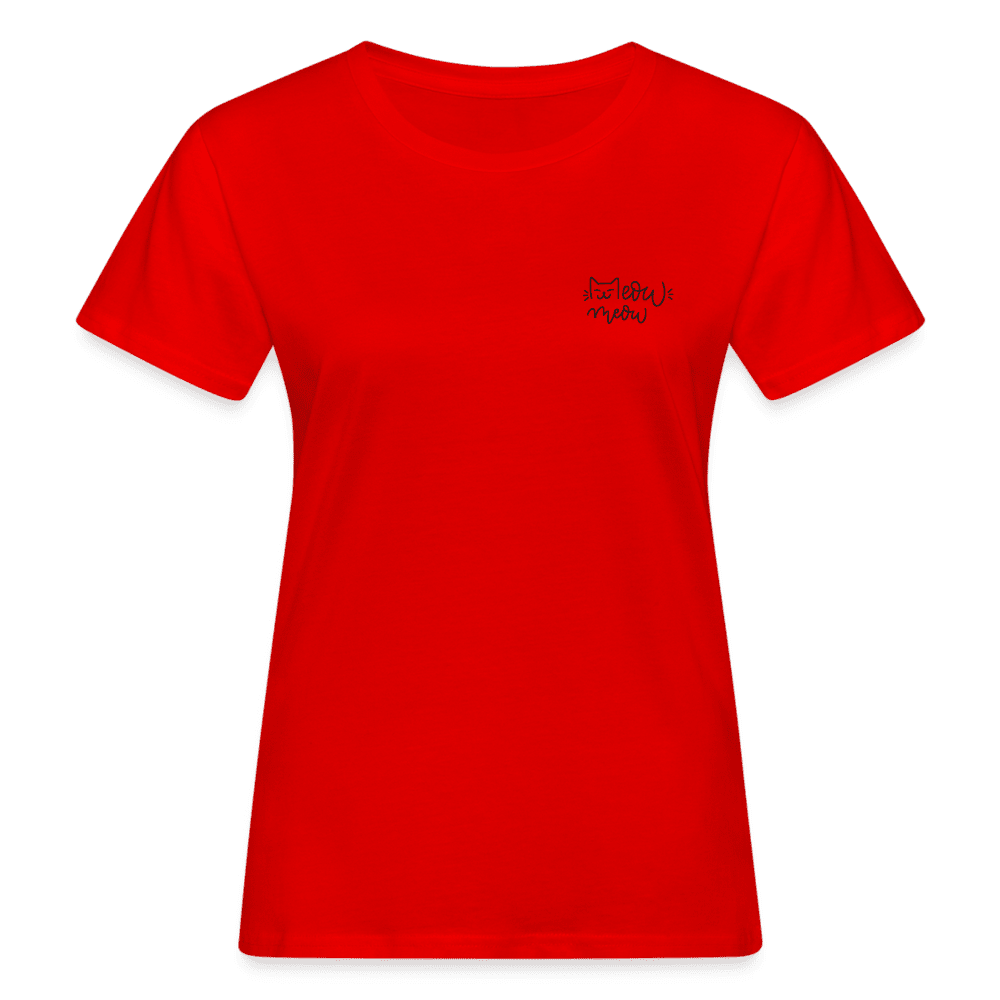 "Meow Meow" | Frauen Bio-T-Shirt - Rot