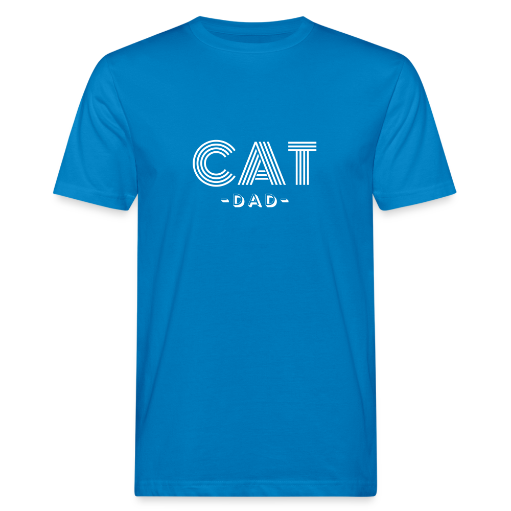"CAT DAD" | Männer Bio-T-Shirt - Pfauenblau