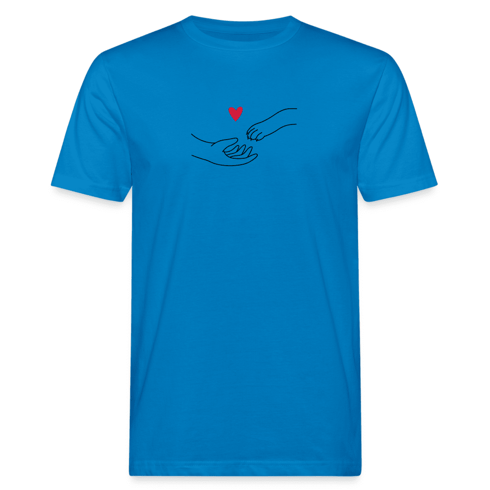 "Catlove" | Männer Bio-T-Shirt - Pfauenblau