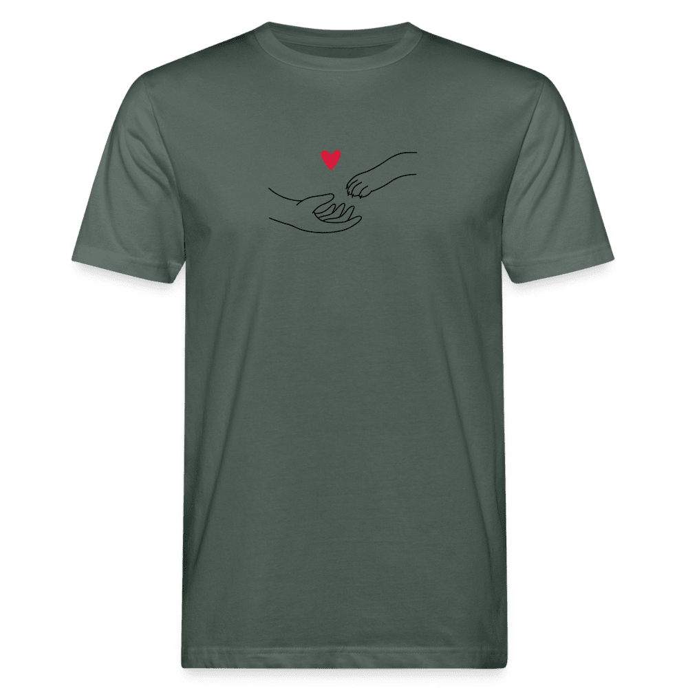 "Catlove" | Männer Bio-T-Shirt - Graugrün