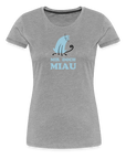 "Mir doch Miau" | Frauen Bio-T-Shirt mit Rundhals-Ausschnitt - Grau meliert