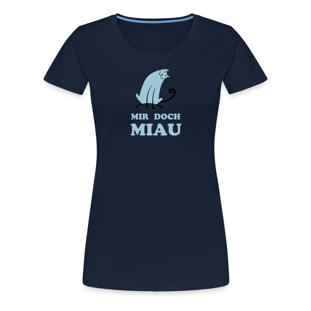 "Mir doch Miau" | Frauen Bio-T-Shirt mit Rundhals-Ausschnitt - Navy