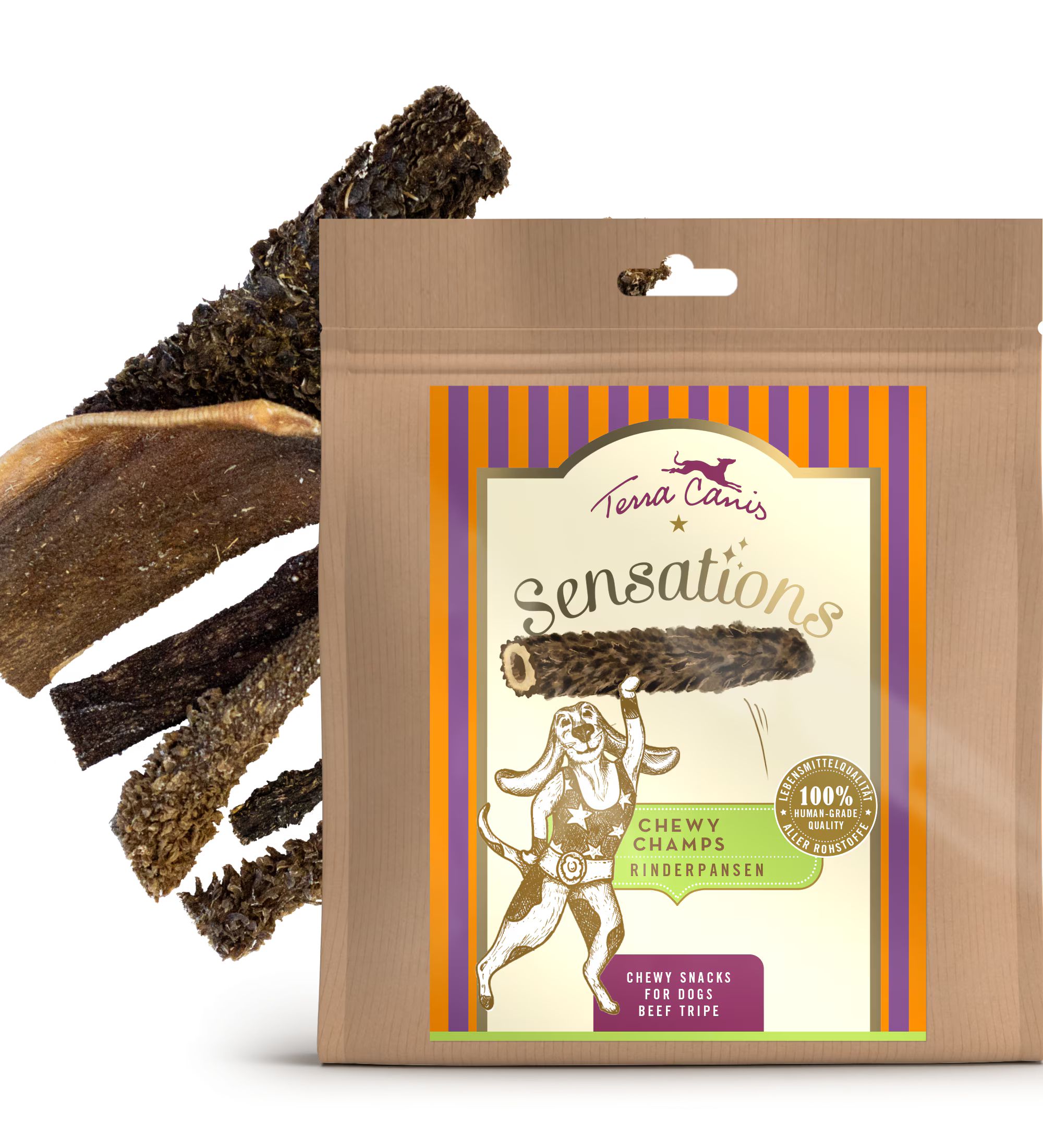 Terra Canis Sensations Chewy Champs Rinderpansen, 150 g