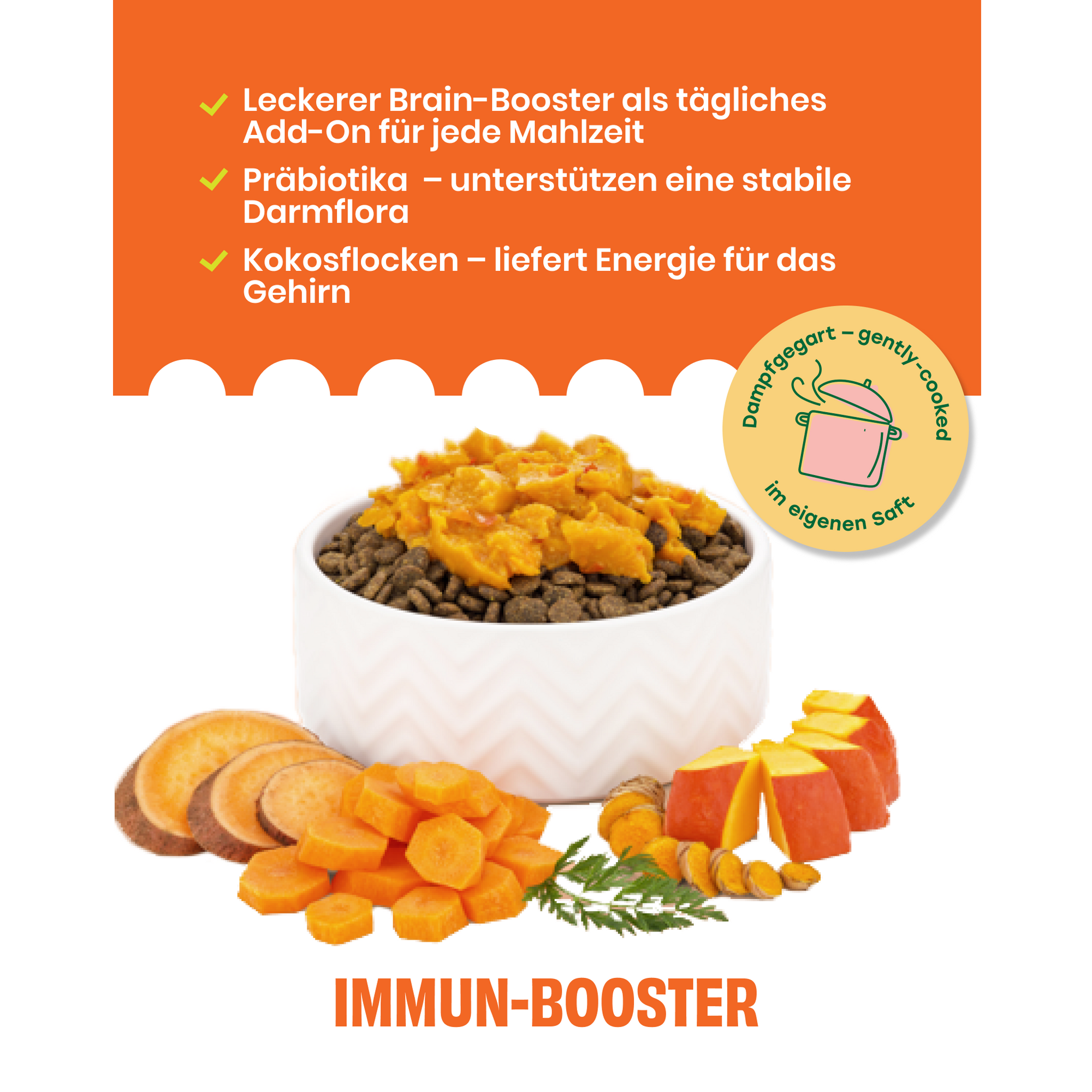 Topping mit Karotten, Kürbis und Kurkuma zoo-de