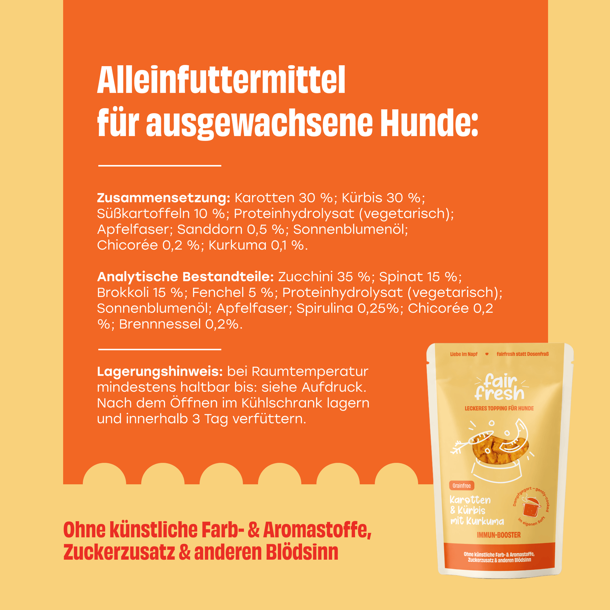 Topping mit Karotten, Kürbis und Kurkuma zoo-de