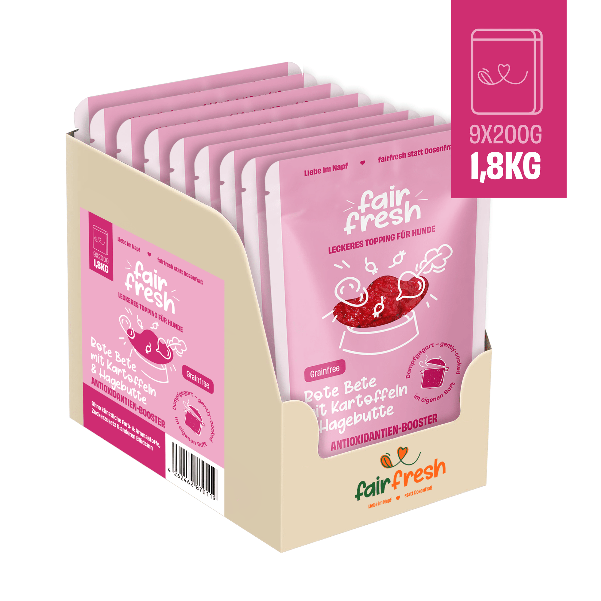 Topping mit Roter Beete, Kartoffeln und Hagebutte zoo-de