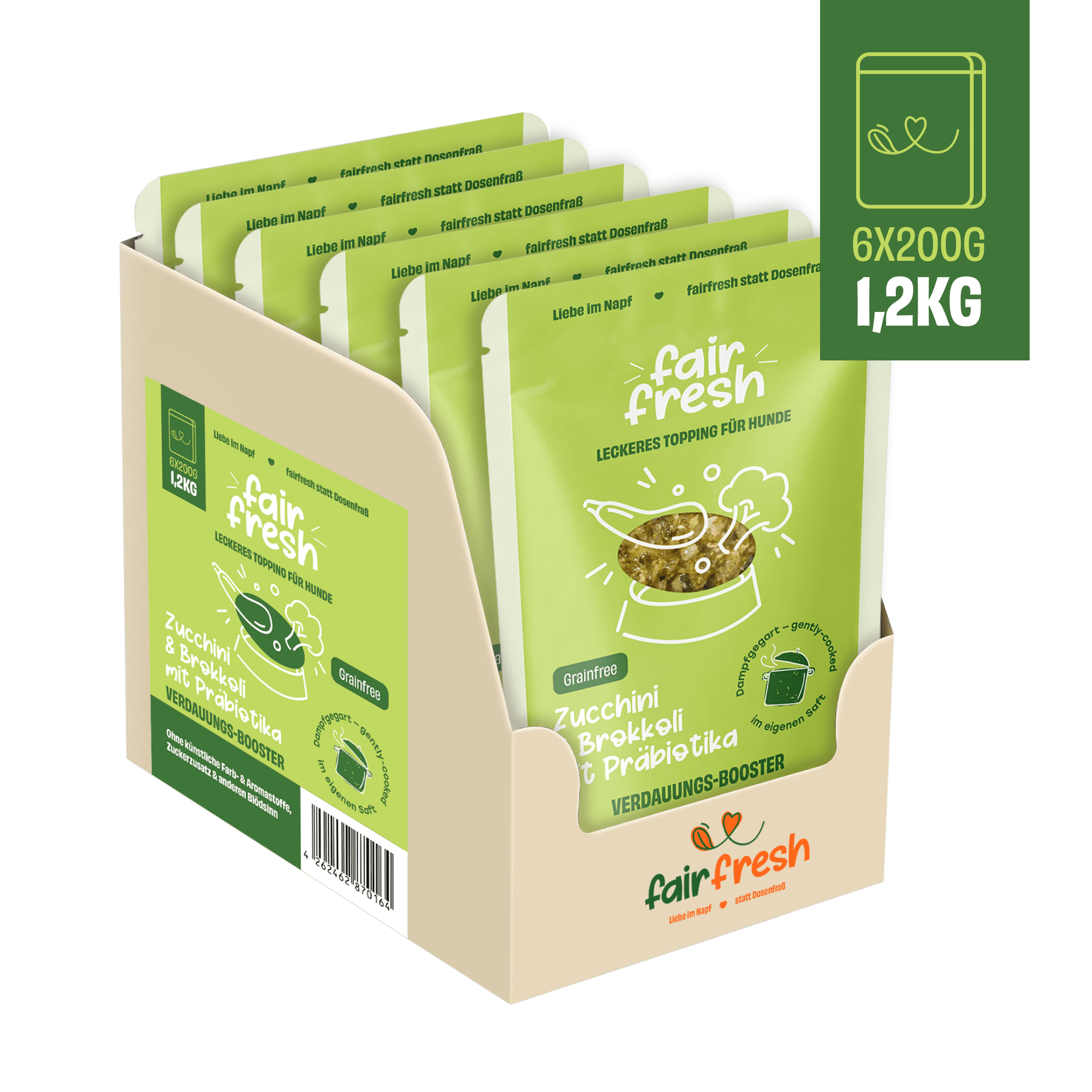 Topping mit Zucchini, Brokkoli und Präbiotika zoo-de