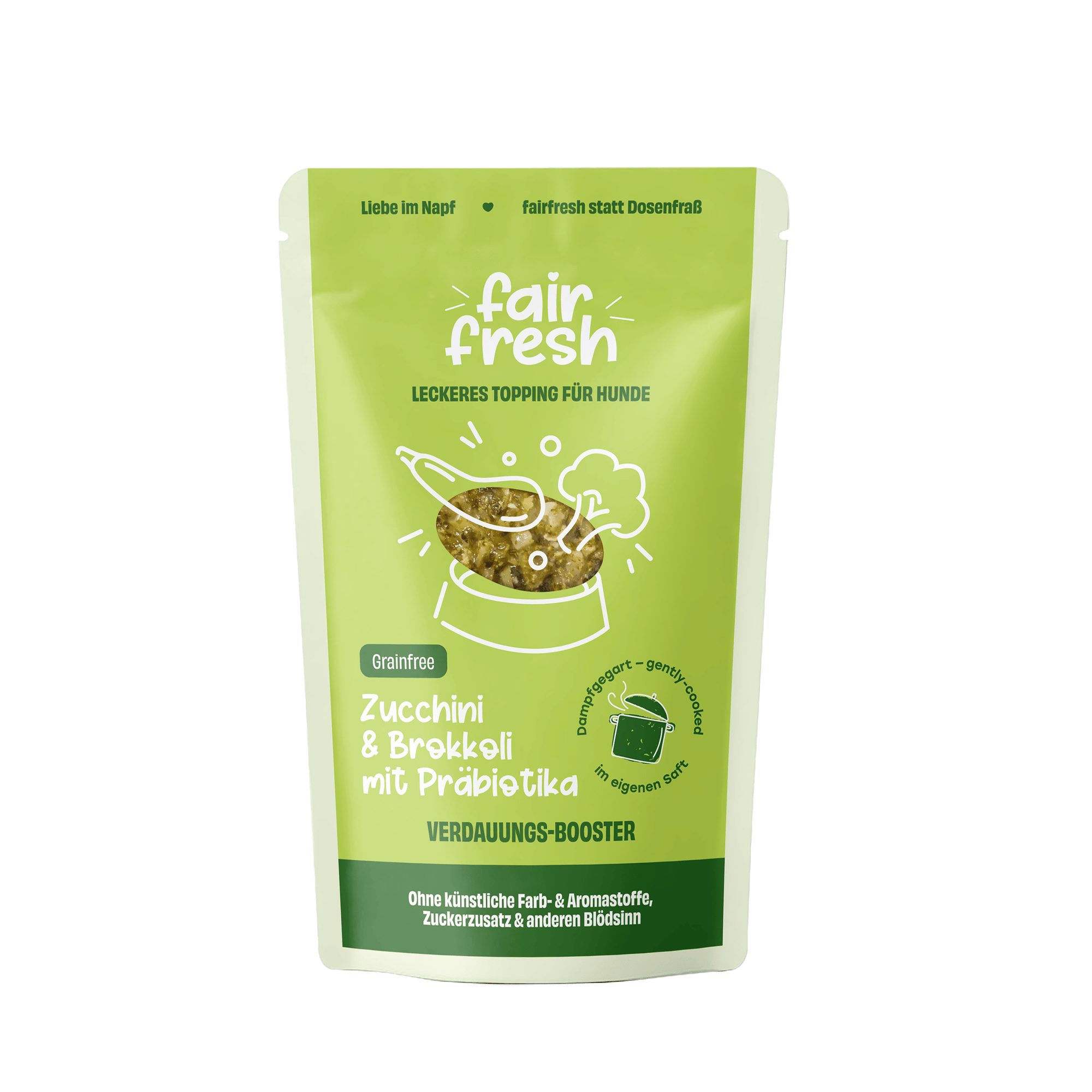 Topping mit Zucchini, Brokkoli und Präbiotika zoo-de