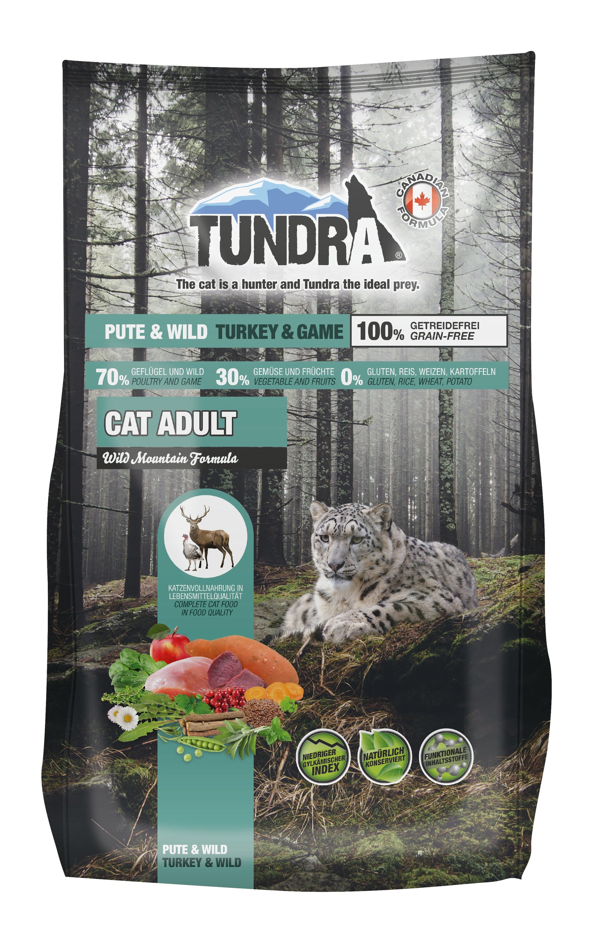 Artikel mit dem Namen Tundra Katze Trockenfutter Pute und Wild im Shop von zoo.de , dem Onlineshop für nachhaltiges Hundefutter und Katzenfutter.